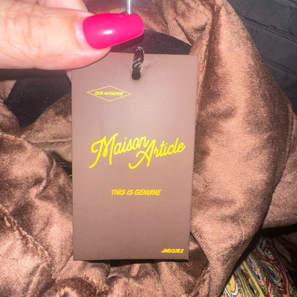 Maison Article Men’s Page free jacket. Brown, super soft velvet feeling fabric. - Picture 13 of 13